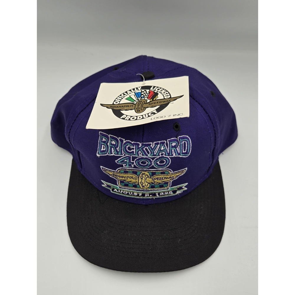 BRICKYARD 400 1995 NEW Hat Indianapolis Nascar Racing Snap Back Black & Purple‎